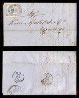 ANTICHI STATI ITALIANI - Sardegna - Borgofranco Ivrea (P.ti 8) Su 15 Cent (12 - Regno) - Lettera Per Genova Del 13.3.63 - Sonstige & Ohne Zuordnung