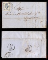 ANTICHI STATI ITALIANI - Sardegna - Borgofranco Ivrea (P.ti 8) Su 15 Cent (12 - Regno) - Lettera Per Genova Del 13.3.63 - Otros & Sin Clasificación