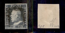 ANTICHI STATI ITALIANI - Sicilia - 1859 - 20 Grana (13) Usato - Diena + Colla (1.650) - Other & Unclassified