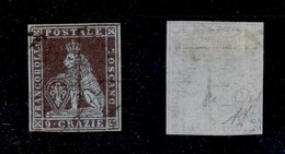 ANTICHI STATI ITALIANI - Toscana - 1851 - 9 Crazie (8a - Bruno Scurissimo Su Azzurro) - Usato - Diena (1.500) - Other & Unclassified