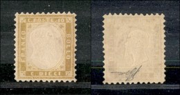 REGNO - 1862 - 10 Cent (1e - Bistro Oliva) - Senza Gomma (residui Di Gomma) - Ottima Centratura - Cert. Diena + Cert. AG - Otros & Sin Clasificación