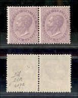 REGNO - 1863 - 60 Cent De La Rue (L21) - Coppia Orizzontale - Gomma Integra - Fiecchi (1.000) - Altri & Non Classificati