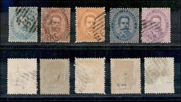 REGNO - 1879 - Umberto (37/40 + 42) - 5 Valori Usati - Ottimamente Centrati Con Dentellatura Perfetta - Autres & Non Classés