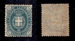 REGNO - 1889 - 5 Cent Stemma (44) - Gomma Integra - Ottimamente Centrato - Cert. Raybaudi - Sonstige & Ohne Zuordnung