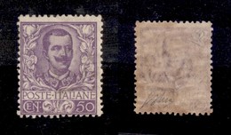 REGNO - 1901 - 50 Cent Floreale (76) - Gomma Integra - Oliva + Cert. AG (3.500) - Andere & Zonder Classificatie