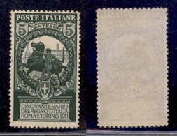 REGNO - 1911 - 5 + 5 Cent Unità (93) - Gomma Integra (175) - Other & Unclassified