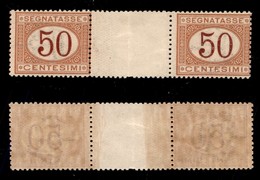 REGNO - 1890 - 50 Cent (25) - Coppia Con Interspazio Al Centro - Gomma Integra (1.650) - Otros & Sin Clasificación