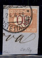 REGNO - 1890 - 60 Cent (26a) Con Cifre Capovolte - Usato Su Frammento - Colla (500+) - Autres & Non Classés