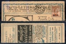 REGNO - Soprastampa Obliqua (non Catalogato) - 20 Cent (2) Su Testatina Di Busta Da Roma Del 31.10.21 - Autres & Non Classés