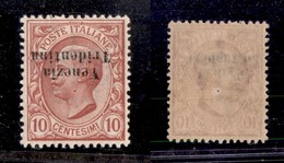 OCCUPAZIONI I GUERRA MONDIALE - Trentino-Alto Adige - 1918 - 10 Cent (22aa) Con Soprastampa Capovolta - Gomma Integra (6 - Autres & Non Classés