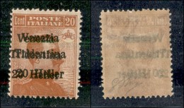 OCCUPAZIONI I GUERRA MONDIALE - Trentino-Alto Adige - 1918 - 20 Heller Su 20 Cent Michetti (30 Bab) - Doppia Soprastampa - Autres & Non Classés