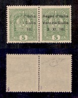 OCCUPAZIONI I GUERRA MONDIALE - Venezia Giulia - 1918 - 5 Heller (2 Varietà Ca+2) Con Soprastampa Incompleta In Coppia C - Autres & Non Classés