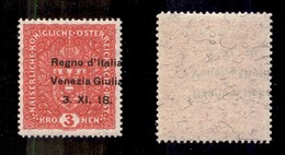 OCCUPAZIONI I GUERRA MONDIALE - Venezia Giulia - 1918 - 3 Kronen (16) - Gomma Integra - Cert. Raybaudi (2.000) - Autres & Non Classés