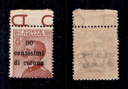 OCCUPAZIONI I GUERRA MONDIALE - Trento E Trieste - 1919 - 00 Cent Su 60 (10l) - Gomma Integra (600) - Other & Unclassified