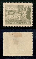 OCCUPAZIONI I GUERRA MONDIALE - Fiume - 1919 - 10 Corone Vedute (56/Ia) - Dentellato 13x12 - Gomma Originale (1250) - Autres & Non Classés