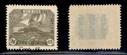 OCCUPAZIONI I GUERRA MONDIALE - Fiume - 1920 - 45 Su 45 Cent Valore Globale (104 Fc - Varietà) - Cent 45 A Cavallo (parz - Autres & Non Classés
