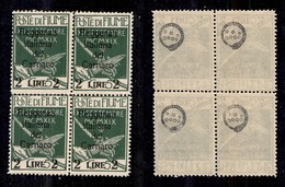 OCCUPAZIONI I GUERRA MONDIALE - Fiume - 1920 - 2 Lire Su 5 Cent (144) In Quartina - Gomma Integra (700) - Other & Unclassified