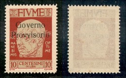 OCCUPAZIONI I GUERRA MONDIALE - Fiume - 1921 - 10 Cent D'Annunzio (176) - Gomma Originale (320) - Other & Unclassified