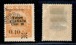 OCCUPAZIONI I GUERRA MONDIALE - Fiume - 1921 - 0.10 Su 20 Cent (29 Varietà T) - Senza L - Gomma Originale - Non Cataloga - Autres & Non Classés