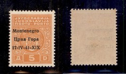 OCCUPAZIONI II GUERRA MONDIALE - Montenegro - 1941 - 5 Din (4gb) - Soprastampa A Sinistra + Errori 1V E X1X - Gomma Inte - Other & Unclassified