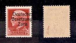 OCCUPAZIONI STRANIERE DI TERRITORI ITALIANI - Occupazione Tedesca - Zara - 1943 - 75 Cent (8f) - Soprastampa A Destra -  - Other & Unclassified