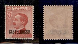 COLONIE - Castelrosso - 1922 - 60 Cent (8) - Gomma Integra - Ottimamente Centrato (500) - Otros & Sin Clasificación