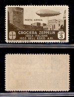 COLONIE - Egeo - Emissioni Generali - 1933 - 3 Lire Zeppelin (22) - Gomma Integra (450) - Otros & Sin Clasificación