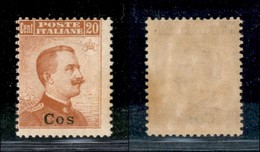 COLONIE - Egeo - Coo - 1917 - 20 Cent Michetti (9) - Gomma Integra (250) - Other & Unclassified