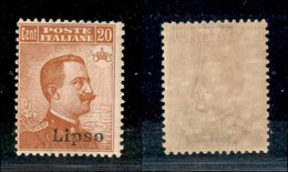 COLONIE - Egeo - Lipso - 1921/1922 - 20 Cent Michetti (11) - Gomma Integra (450) - Other & Unclassified