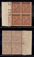 COLONIE - Eritrea - 1893 - 2 Cent (2 Varietà) In Quartina - Bordo Foglio Con Soprastampa Spostata In Alto - Gomma Integr - Autres & Non Classés