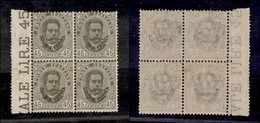 COLONIE - Eritrea - 1896 - 45 Cent (18) - Quartina Bordo Foglio - Gomma Integra (400+) - Other & Unclassified