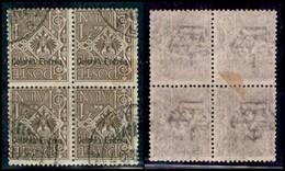 COLONIE - Eritrea - 1903 - 1 Cent Floreale (19c) - Quartina Con Soprastampe Capovolte Usata A Asmara 23.2.07 (640+) - Autres & Non Classés