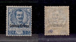 COLONIE - Eritrea - 1903 - 25 Cent Floreale (24) - Gomma Integra - Molto Ben Centrato - Cert. AG - Autres & Non Classés