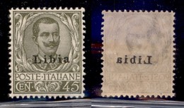 COLONIE - Libia - 1917 - 45 Cent Floreale (18d) - Decalco - Gomma Integra (260) - Other & Unclassified