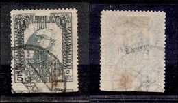 COLONIE - Libia - 1921 - 5 Cent Pittorica (23k) Usato - Non Dentellato In Basso - Other & Unclassified