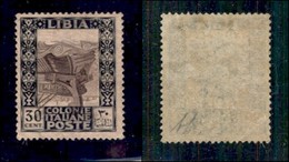 COLONIE - Libia - 1921 - 30 Cent Pittorica (27ca) Con Centro Capovolto (spostato In Basso) - Gomma Originale Con Invisib - Other & Unclassified