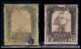 COLONIE - Libia - 1924 - 2 Cent Pittorica (45 - Centro Bruno) Con Decalco Oleoso Della Cornice - Gomma Originale - Non C - Autres & Non Classés