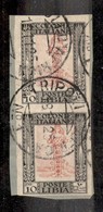 COLONIE - Libia - 1924 - 10 Cent Pittorica (47k) - Coppia Verticale Non Dentellata Usata Su Frammento - Insieme Unico -  - Other & Unclassified