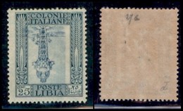 COLONIE - Libia - 1924 - 25 Cent Pittorica (49c) Con Centro Capovolto - Gomma Originale (400) - Otros & Sin Clasificación