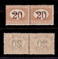 COLONIE - Libia - 1915 - 20 Cent (3c) - Coppia Orizzontale Con Soprastampe Capovolte E Oblique - Gomma Integra - Cert. A - Other & Unclassified