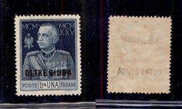COLONIE - Oltre Giuba - 1925 - 1 Lira Giubileo (22 - Dentellato 13 1/2) - Gomma Originale - Ottimamente Centrato (1.200+ - Other & Unclassified