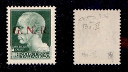 RSI - G.N.R. Brescia - 1943 - 20 Lire (487/II) Con R Difettoso - Gomma Integra - Non Catalogato - Cert. Oro Raybaudi + C - Autres & Non Classés