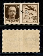 RSI - G.N.R. Brescia - 1943 - 30 Cent Aviazione (19/Ia-R Terzo) - Gomma Integra - Cert. AG (1.000) - Altri & Non Classificati