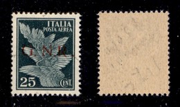 RSI - G.N.R. Brescia - 1943 - 25 Cent (117/If) Con R Accostato A N - Gomma Integra - Cert. AG (3.000) - Autres & Non Classés
