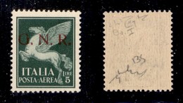 RSI - G.N.R. Brescia - 1943 - 5 Lire (123/Iiab) - Punto Grosso Dopo R - Gomma Integra - Chiavarello + Raybaudi (2.000) - Autres & Non Classés