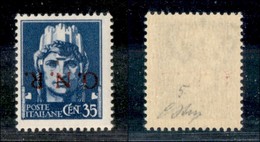 RSI - G.N.R. Verona - 1944 - 35 Cent (476 A) - Soprastampa Capovolta - Gomma Integra - Oliva + Sorani (1400) - Autres & Non Classés