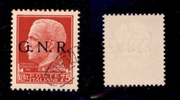 RSI - G.N.R. Verona - 1944 - 75 Cent (478 Iaac) - Usato - Verona (Titolare) - Punto Grosso Dopo R - Cert. AG - Autres & Non Classés