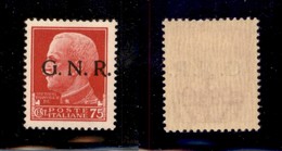 RSI - G.N.R. Verona - 1944 - 75 Cent (478 Iab) - Punto Piccolo Dopo G - Gomma Integra - Cert. AG (750) - Autres & Non Classés