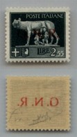 RSI - G.N.R. Verona - 1944 - 2,55 Lire (483 L) Con Decalco - Gomma Integra - Fiecchi + Raybaudi + Cert. AG (800) - Autres & Non Classés