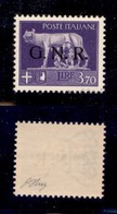 RSI - G.N.R. Verona - 1944 - 3.70 Lire (484 Iac) - Punto Piccolo Dopo G + Punto Grosso Dopo N - Gomma Integra - Oliva (1 - Autres & Non Classés